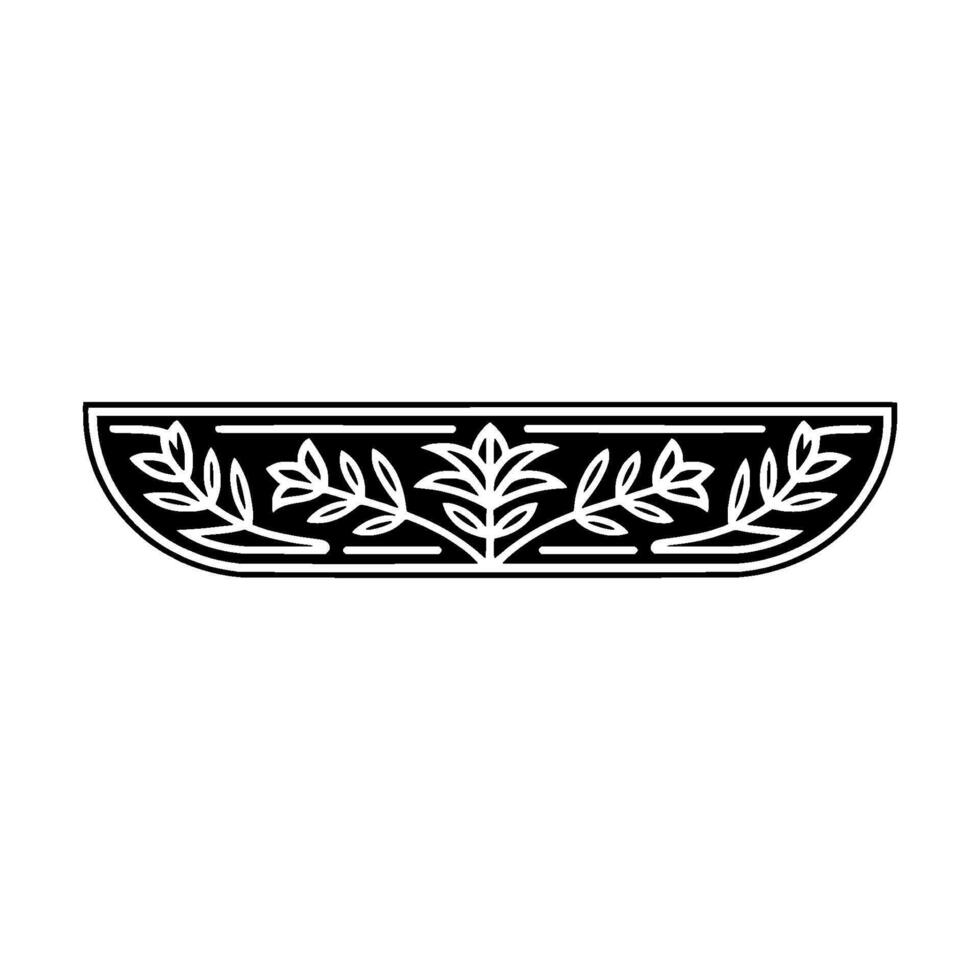 Elegant Black and White Floral Border Element 2 vector