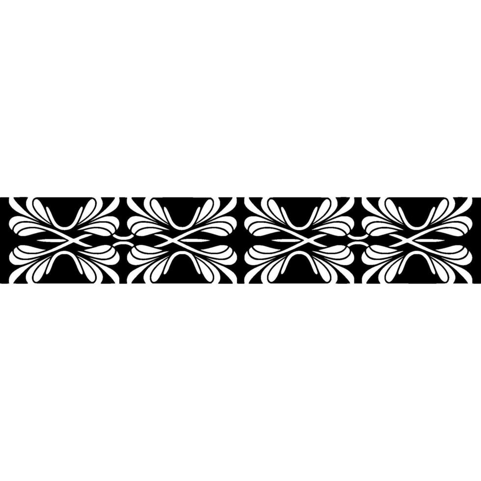 Elegant Black White Floral Border for Elements - Ornament vector