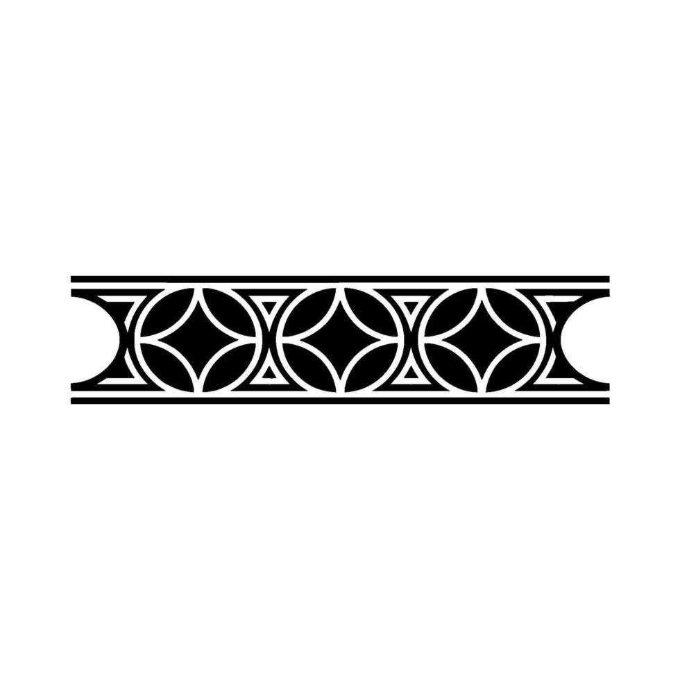 Geometric Border Minimalist Black White Ornament - Pattern vector
