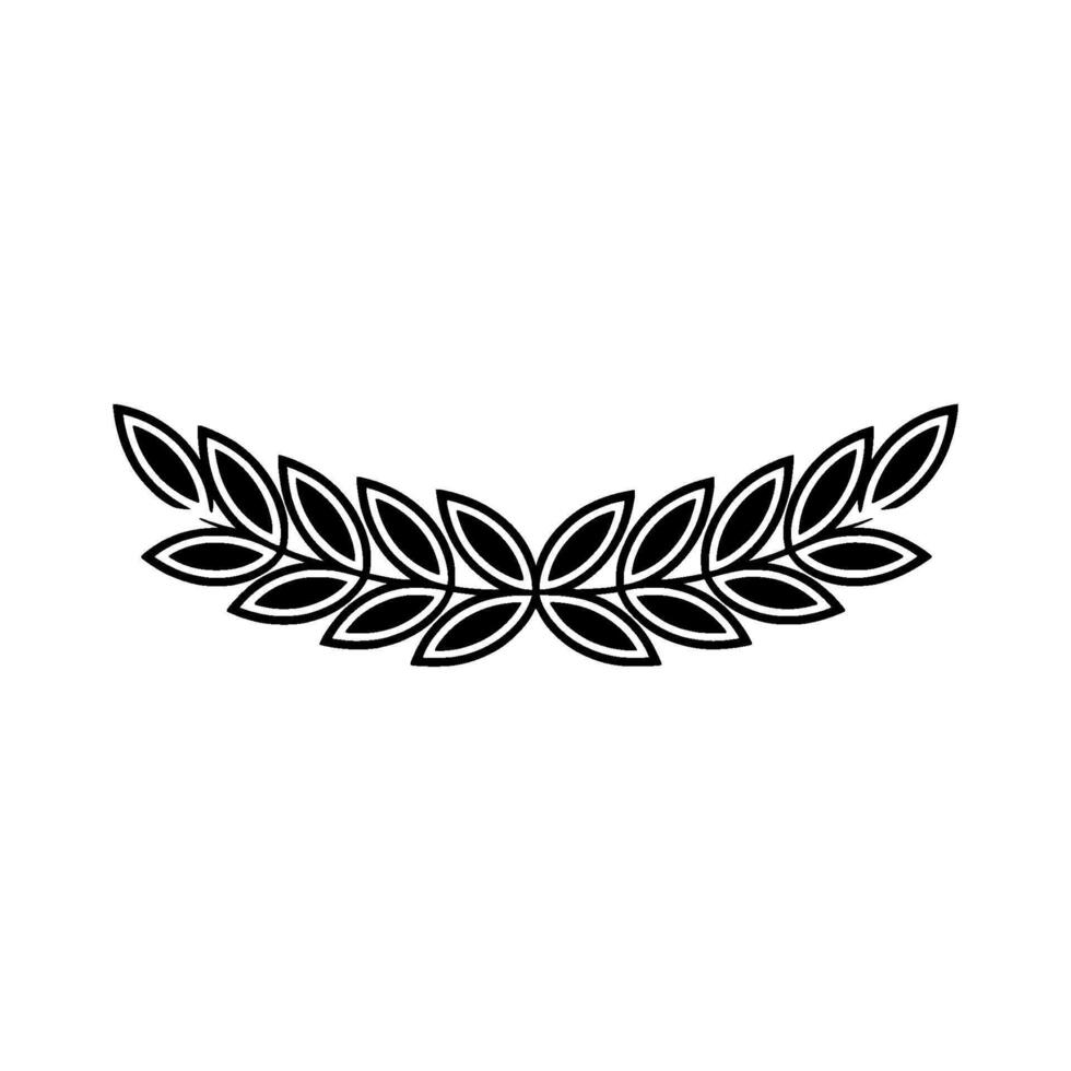 Elegant Black White Laurel Wreath Illustration, Minimalist vector