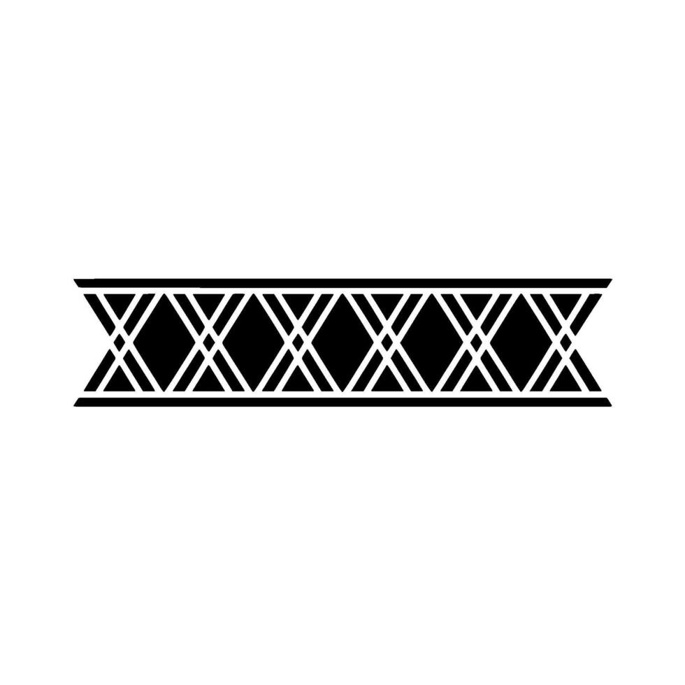 Decorative Geometric Border Element, Black and White, Minimalist vector