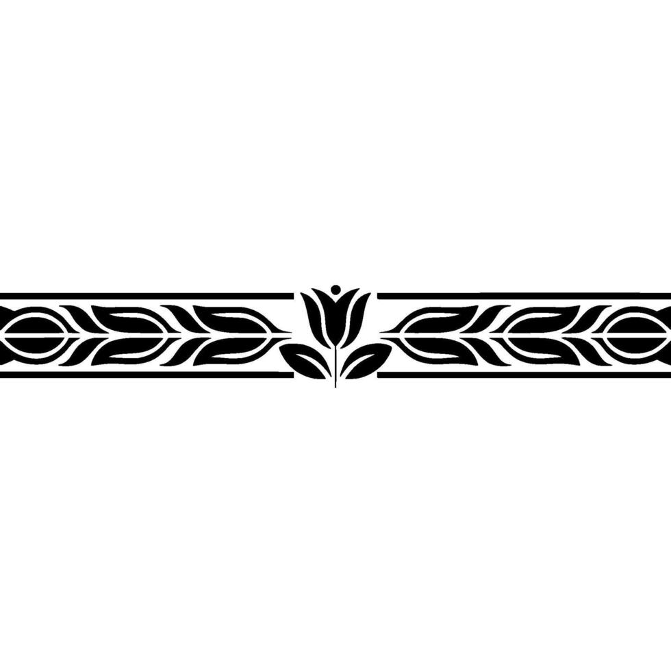 Elegant Floral Border Black White, vector