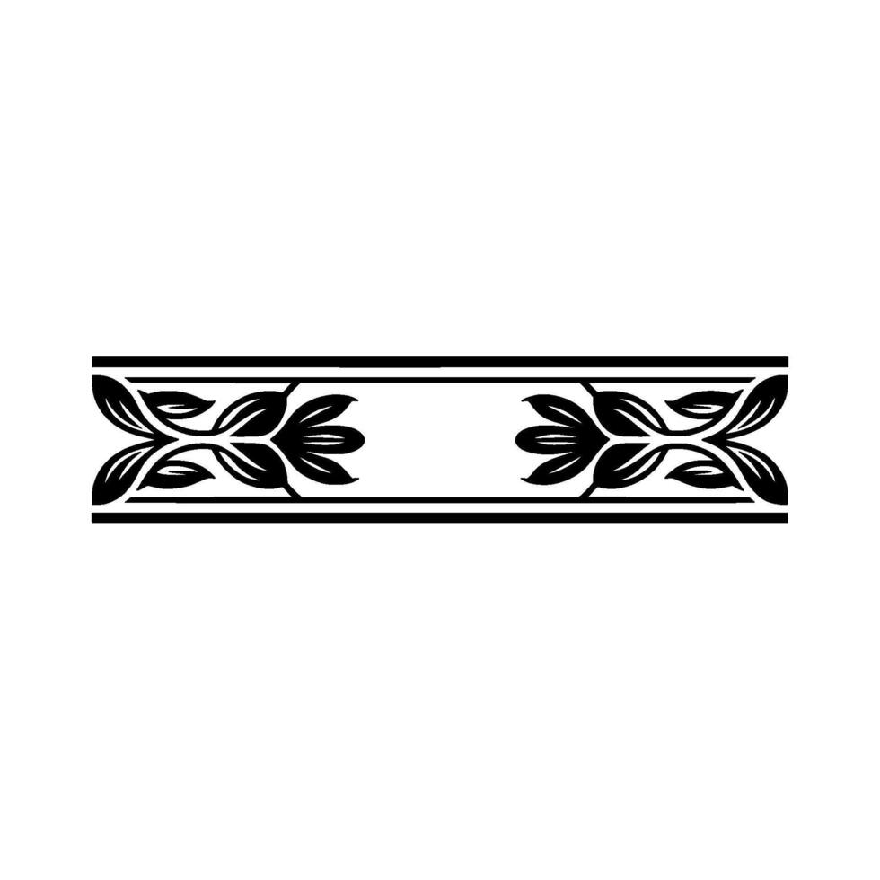 Elegant Black Floral Border on White Background 10 vector