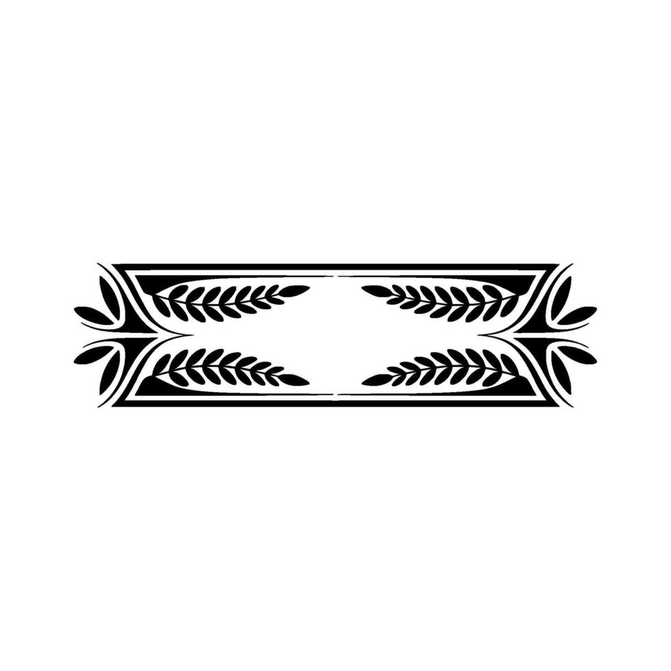 Elegant Black and White Floral Border Element 3 vector