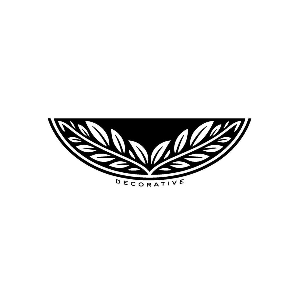 Minimalist Leafy Ornament, Decorative Floral Element vector