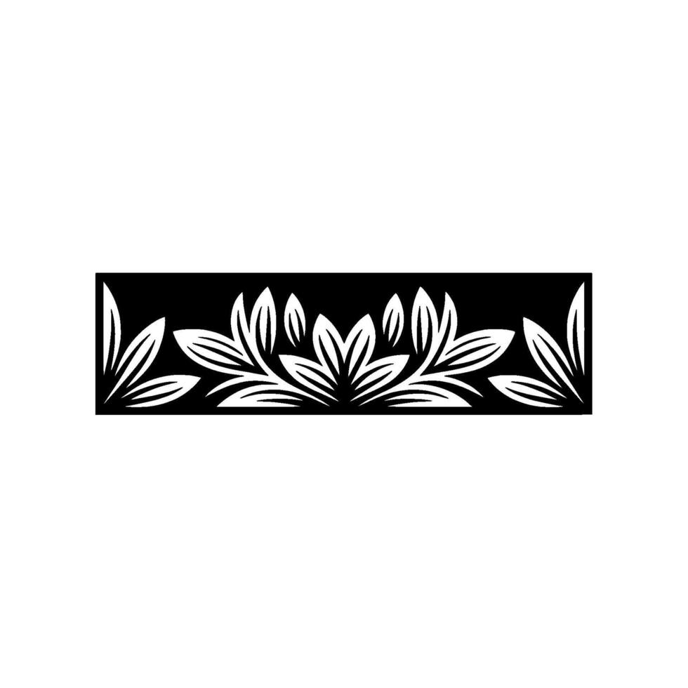 Elegant Floral Border Silhouetted on White Minimalist vector