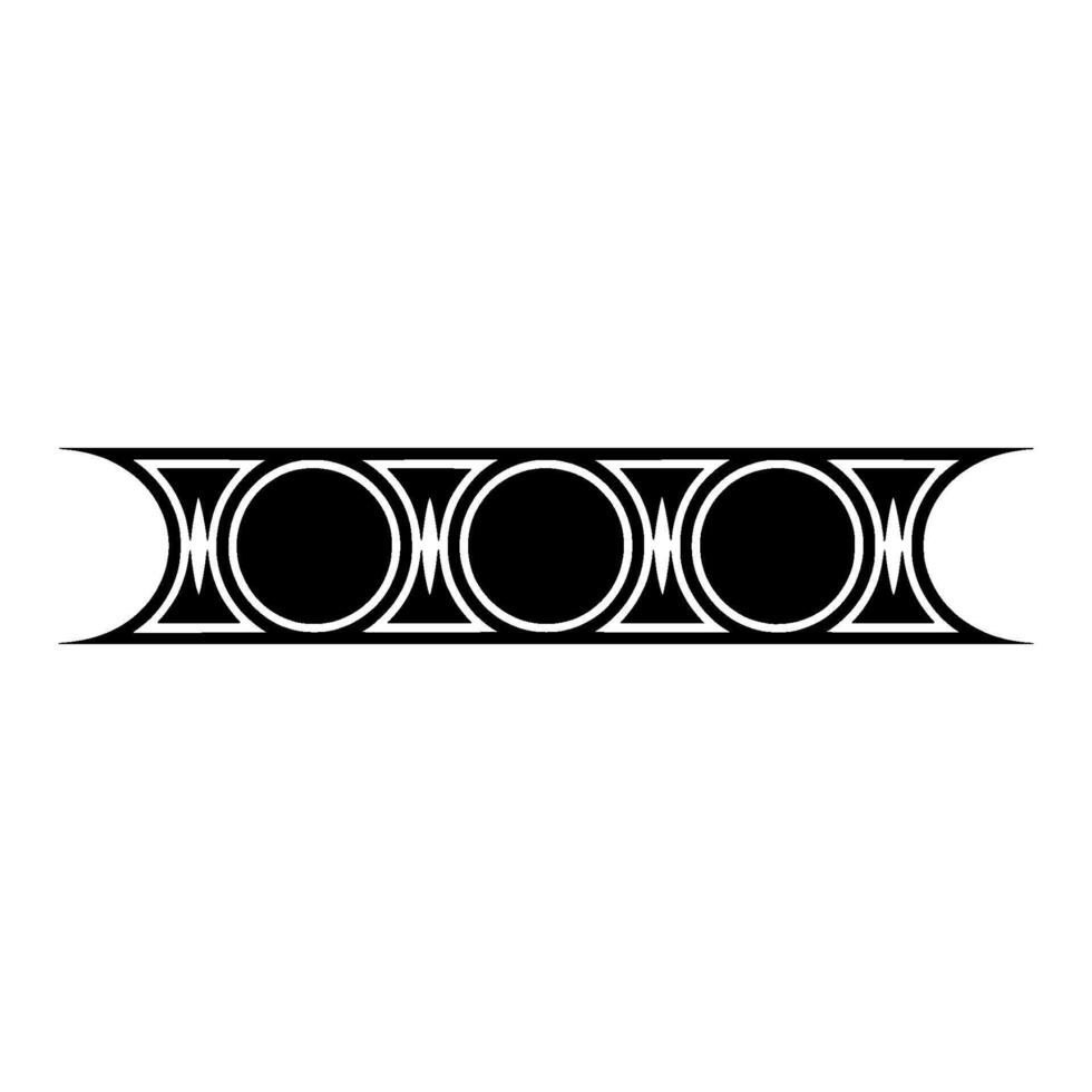 Decorative Border Element Geometric Black on White, Minimalist vector
