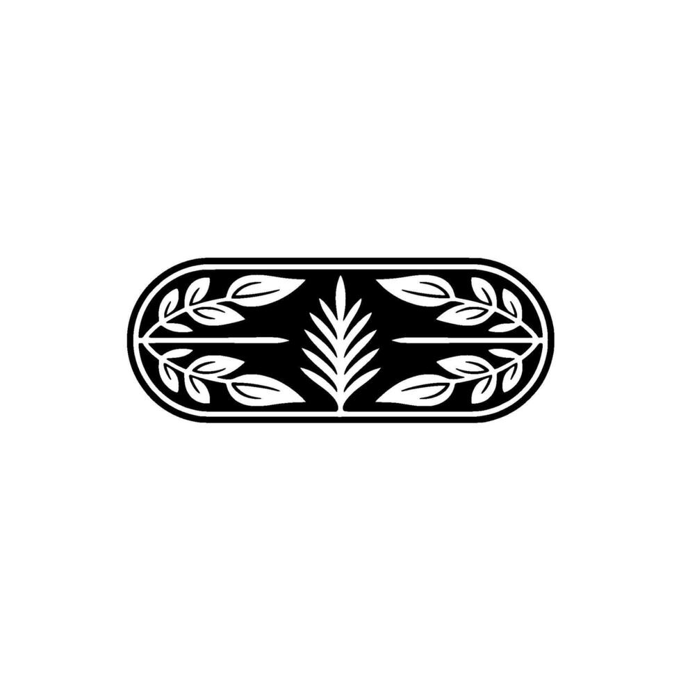 Minimalist Botanical Ornament Black and White Leaves on Light Background vector