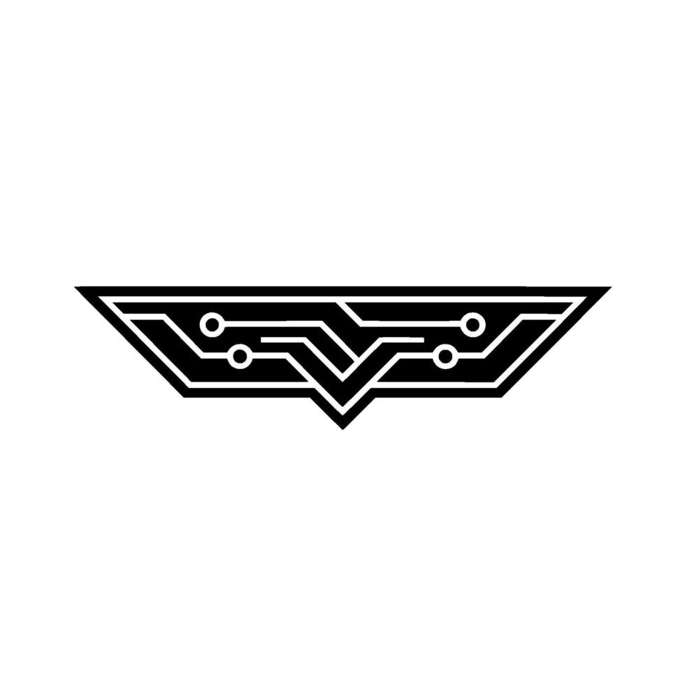 Minimalist Tech Circuit Board on White Background - Digital vector