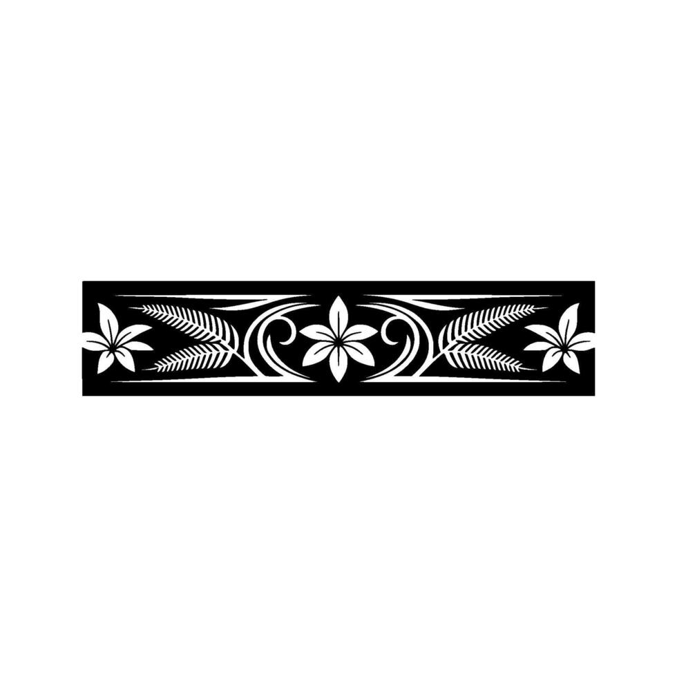 Elegant Floral Border Black White Tropical Ornamentation vector