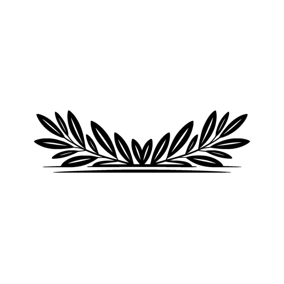 Elegant Laurel Wreath, Black and White, Minimalist vector
