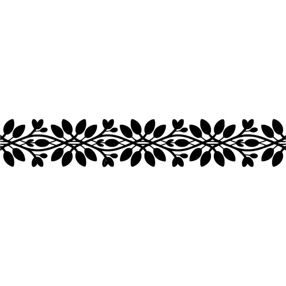 Elegant Leafy Border with Minimalist Gray Color Scheme vector