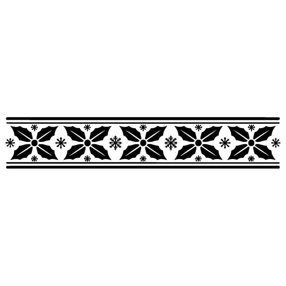 Christmas Border with Holly, Snowflakes vector