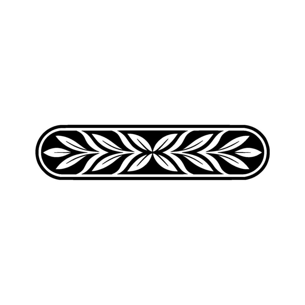 Elegant Leaf Border Black White Minimalist Element vector