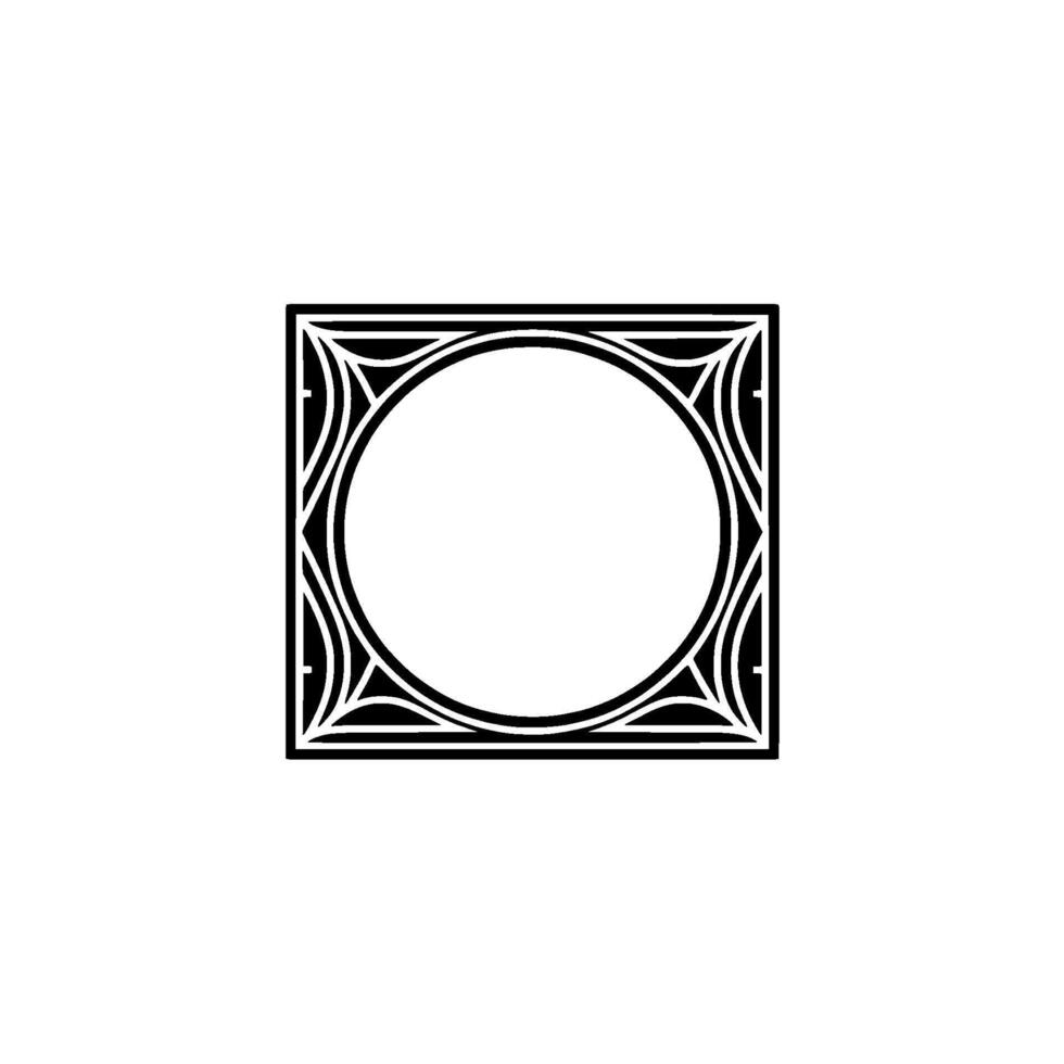 Geometric Frame Black White Minimalist vector
