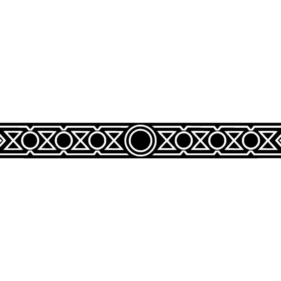 Decorative Geometric Border Element in Black and White vector