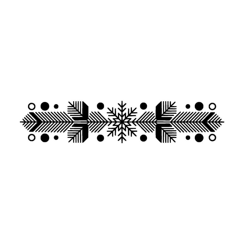 Minimalist Winter Snowflake Element vector