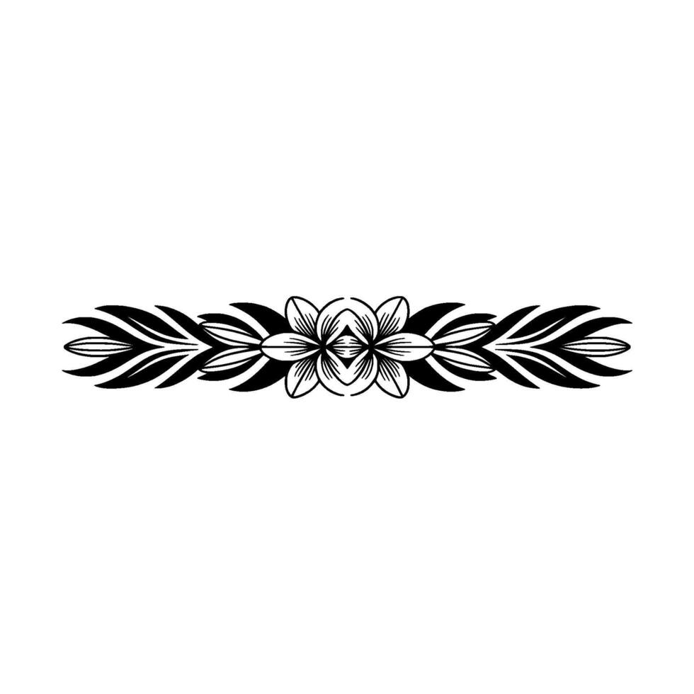 Decorative Floral Ornament Black and White, Elegant vector