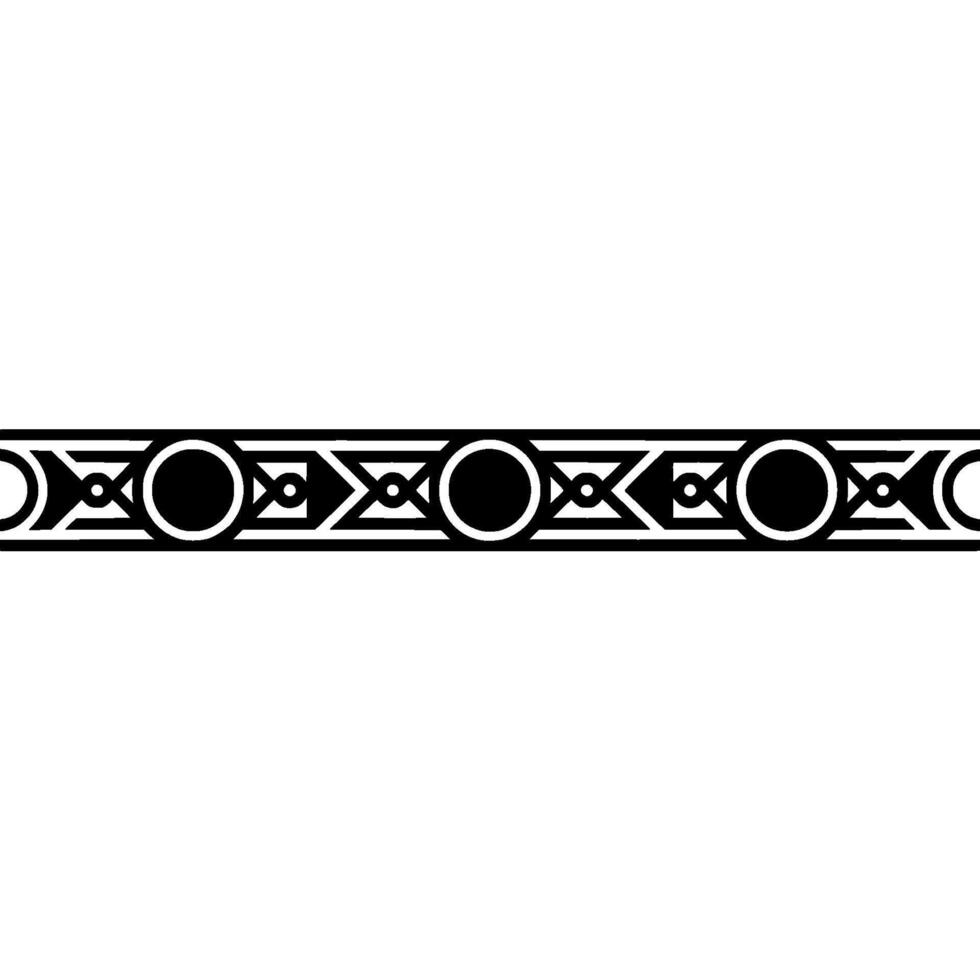 Minimalist Geometric Pattern Border in Black White - Ornament vector