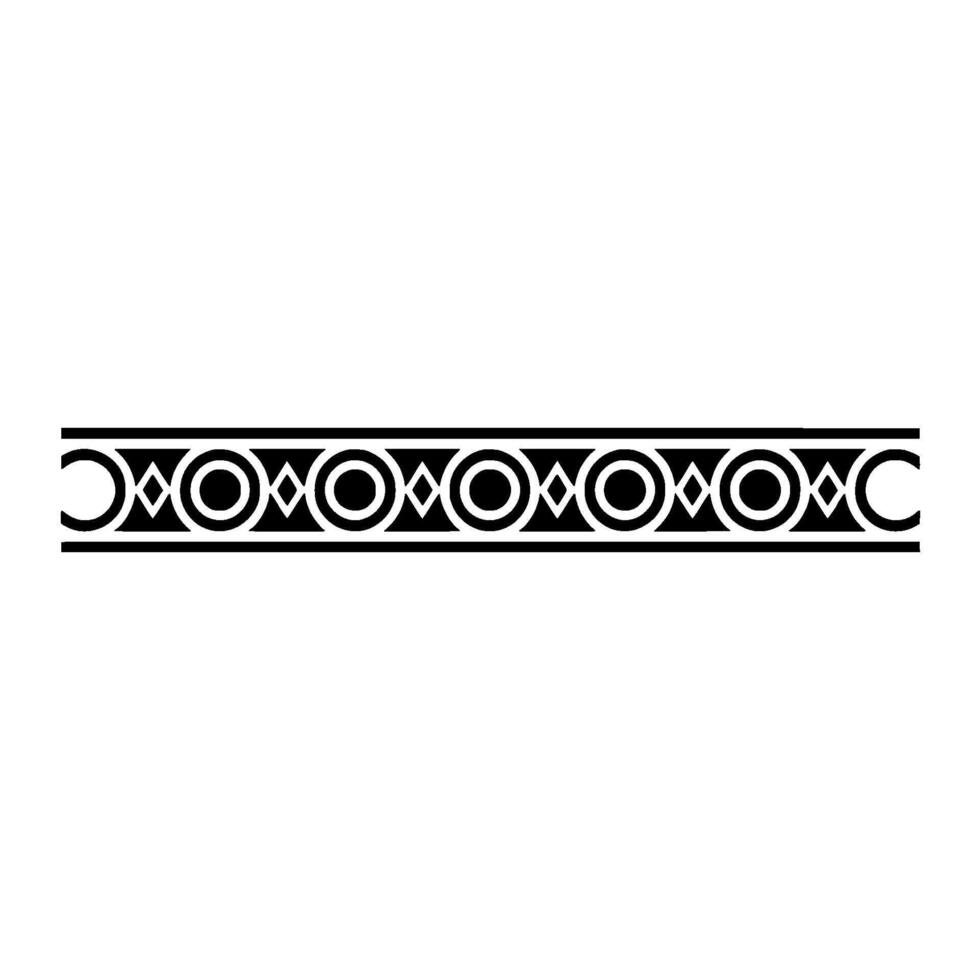 Geometric Border Ornament, Black and White, Illustration - Pattern vector