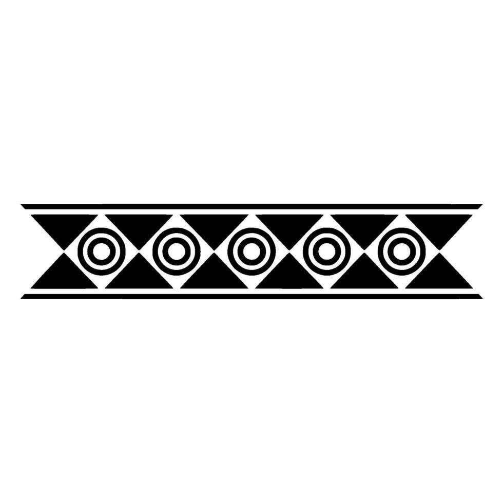 Geometric Border Black White Tribal Pattern vector