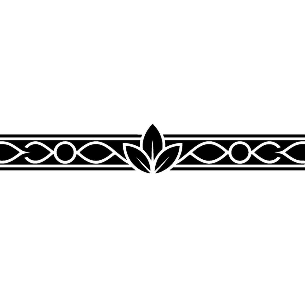 Elegant Black and White Border with Leaf Motif vector