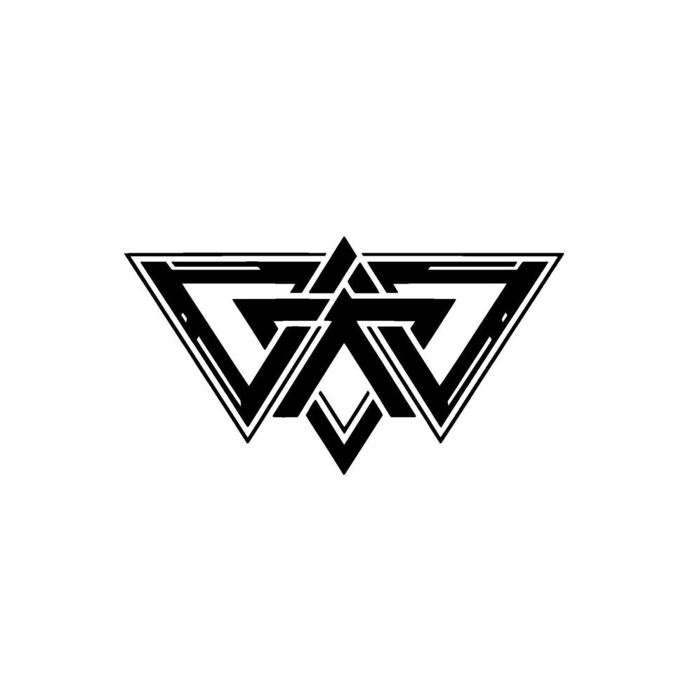 Geometric, Modern Monochromatic Emblem, Illustration vector