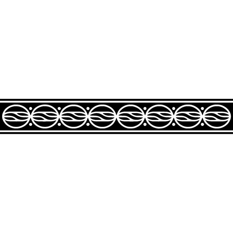 Minimalist Black and White Ornamental Border - Pattern vector