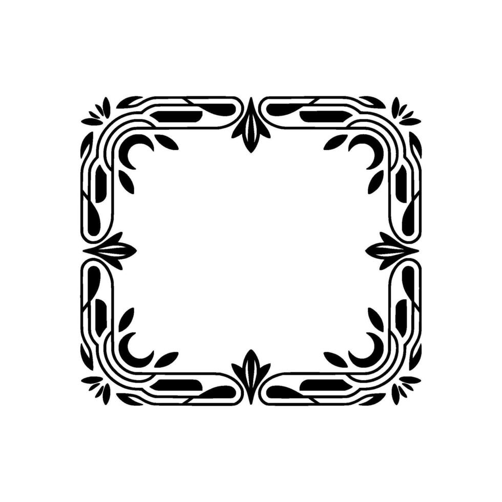 Elegant Black Floral Frame on Light Background vector
