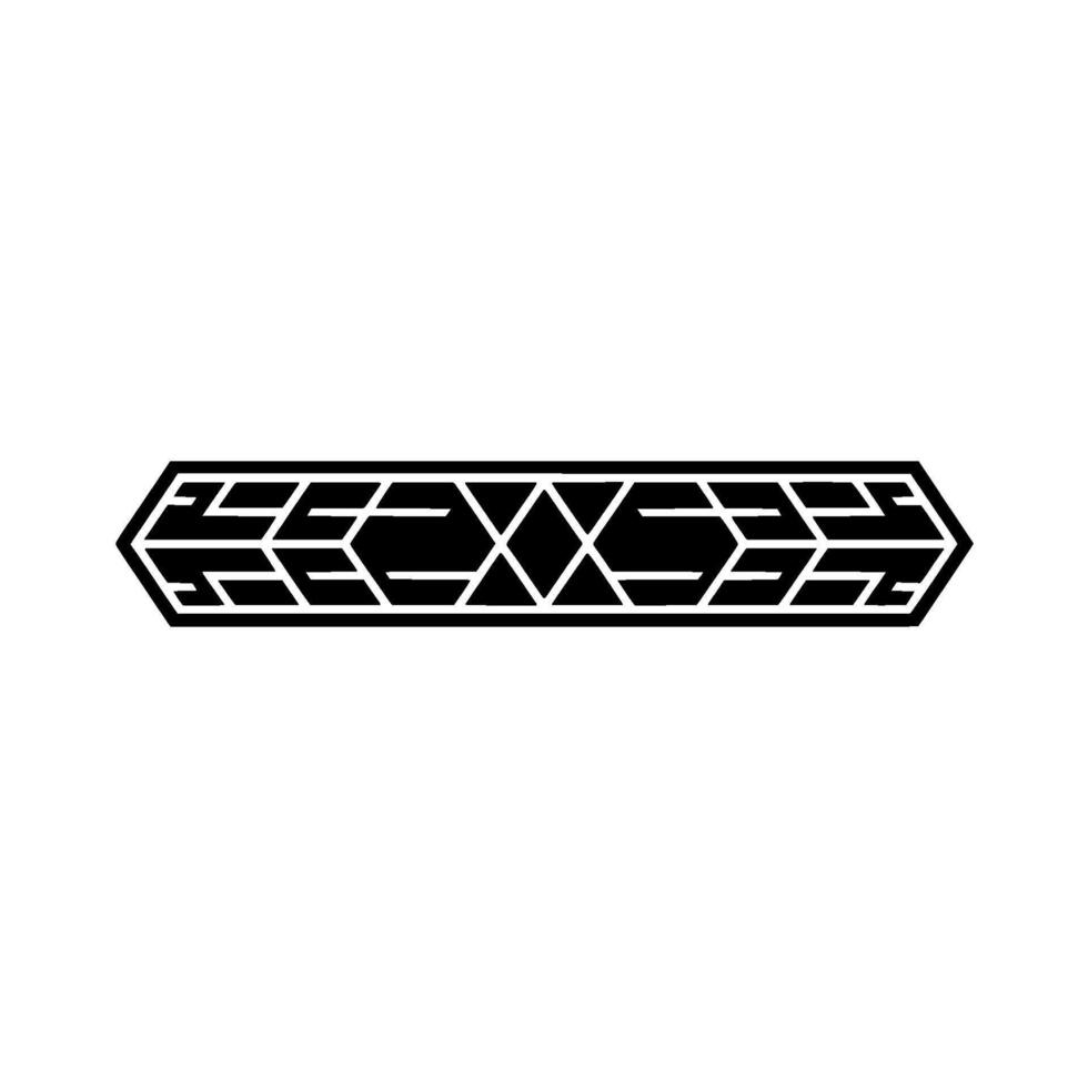 Abstract Geometric Black White Element - Line art vector