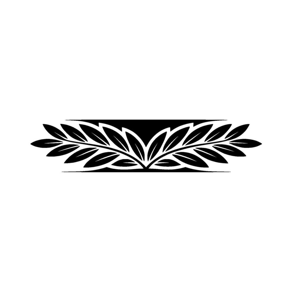 Elegant Black Laurel Wreath on White Minimalist vector
