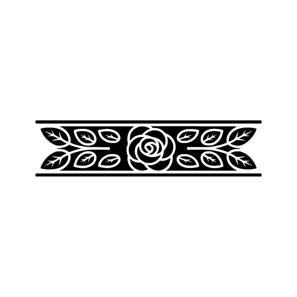 Elegant Floral Border Illustration Rose and Leaf vector