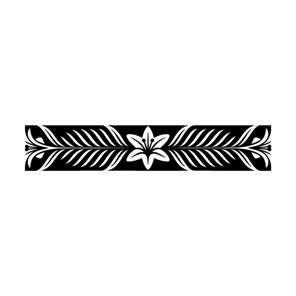 Elegant Floral Border in Black and White 13 vector