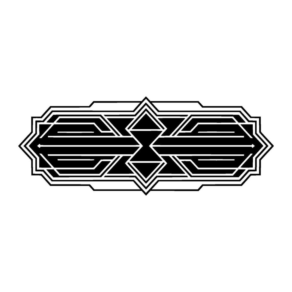 Art Deco Geometric Ornament on White Background - Art deco vector