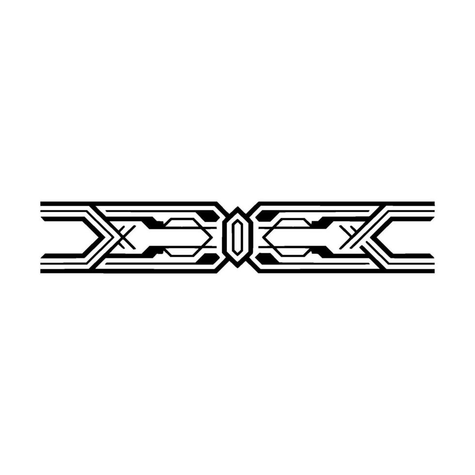 Geometric Art Deco Border Element, Black White Ornament - Art deco vector