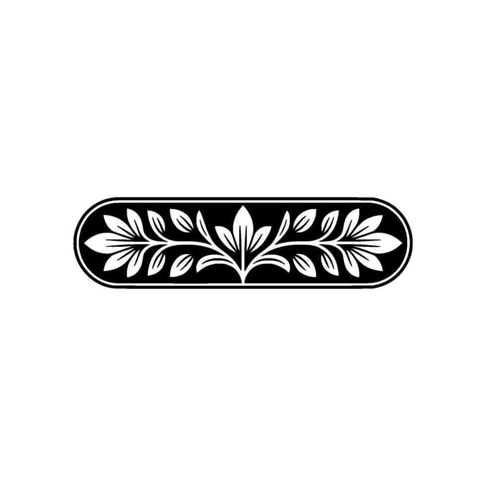 Elegant Floral Border in Black and White Decorative Element 1 vector
