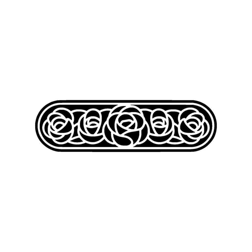 Elegant Floral Border in Black and White Minimalist - Roses vector