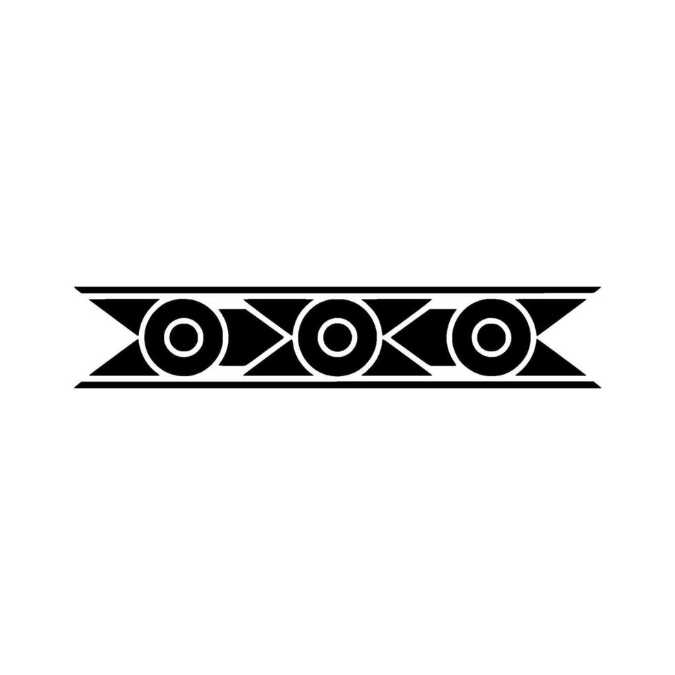 Minimalist Black and White Geometric Ornament - Border vector