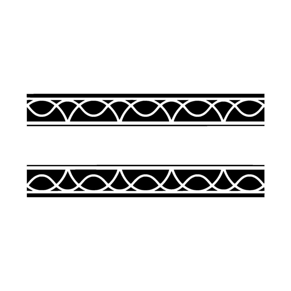 Geometric Border in Black White, Minimalist Pattern - Ornament vector
