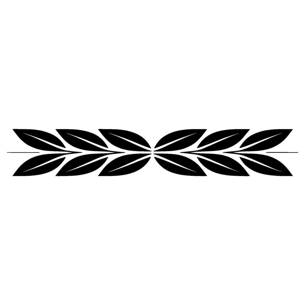 Minimalist Black Leaf Border on White, Geometric vector