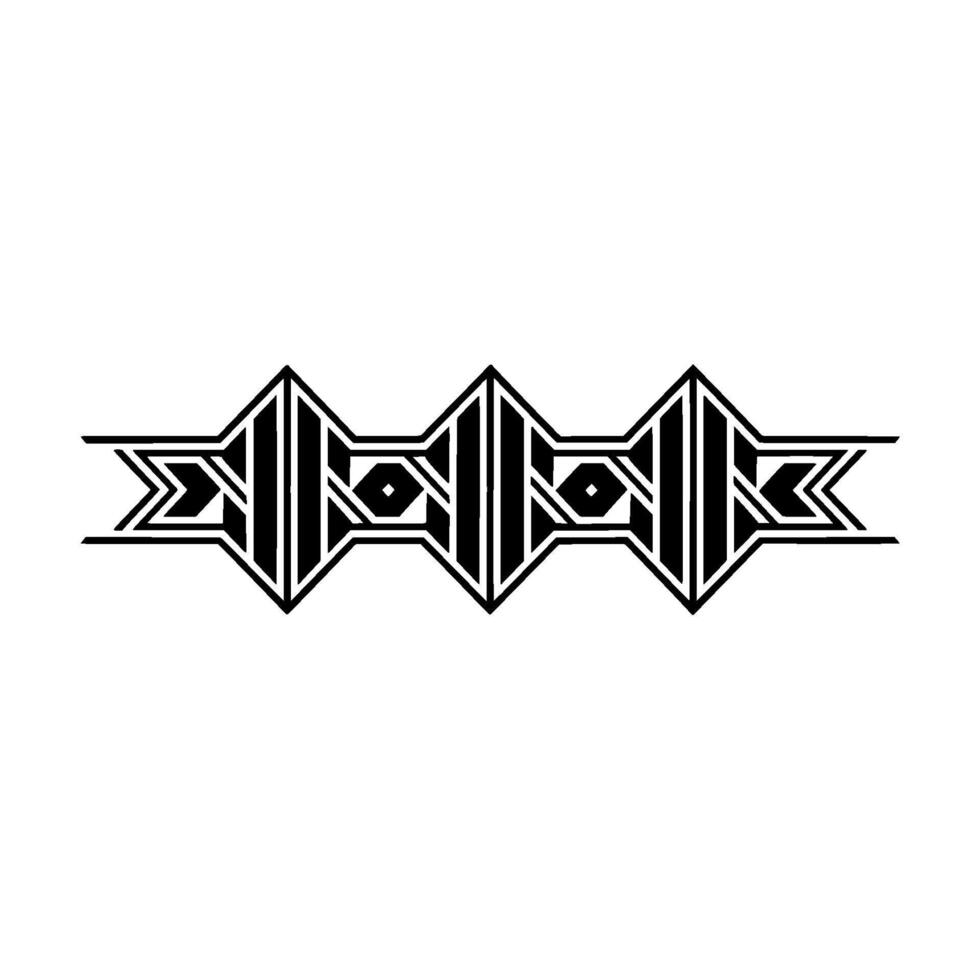 Geometric Black Ornament on White Art Deco Style vector