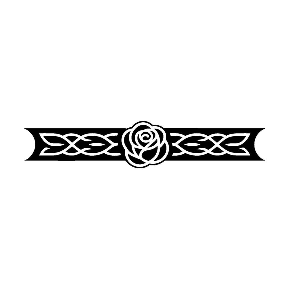Celtic Rose Ornament Black and White vector