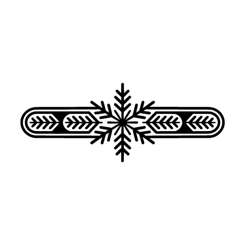 Minimalist Snowflake Stripe on White, Christmas vector