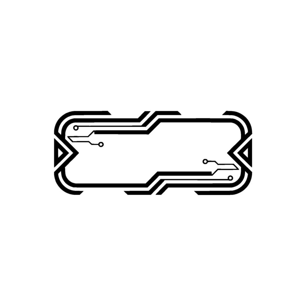 Modern Tech Frame Minimalist Circuitry on White Background vector
