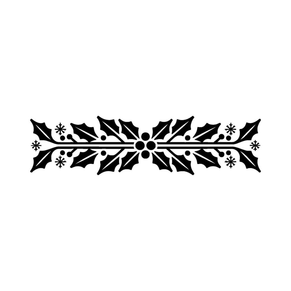 Elegant Christmas Holly Border, Minimalist vector