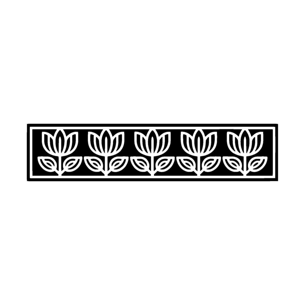 Minimalist Floral Border Black and White Geometric Pattern vector