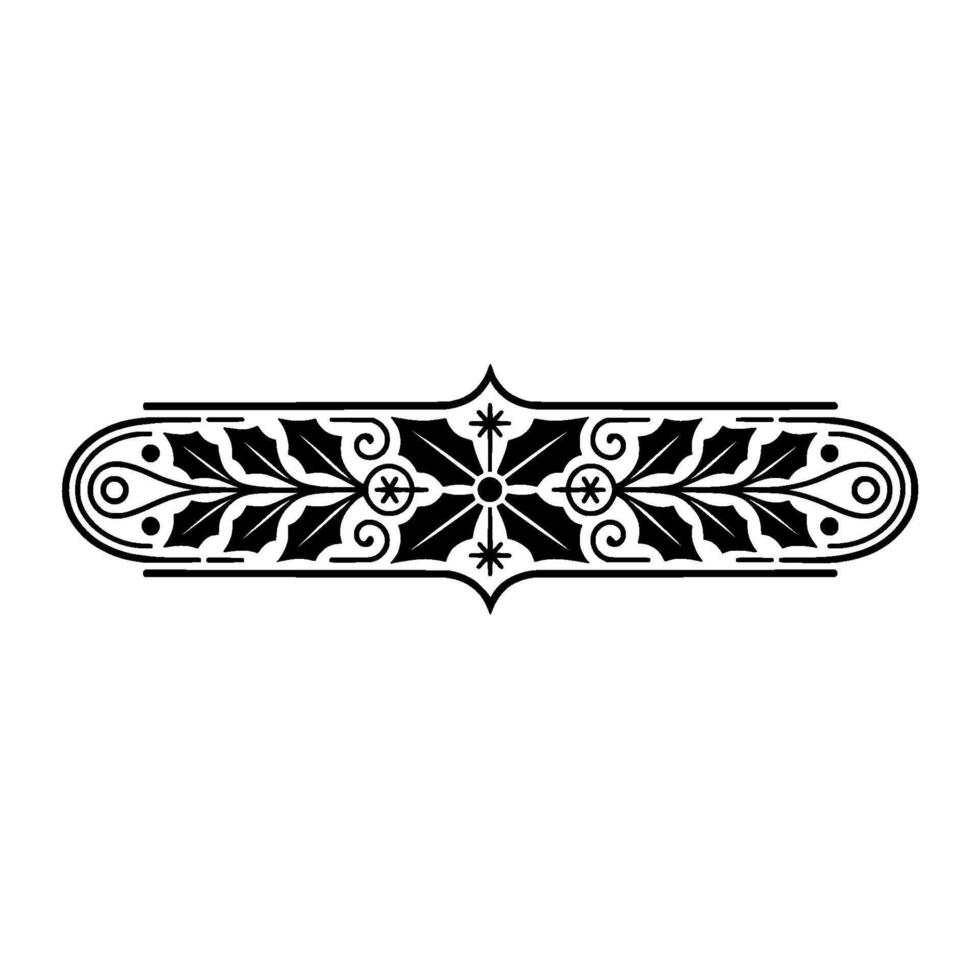 Elegant Black White Floral Ornament Border - Vintage vector