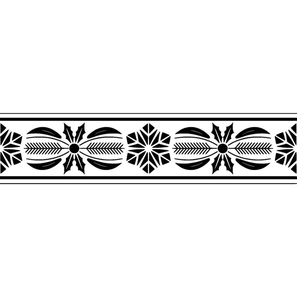 Decorative Border Pattern, Black and White, Minimalist vector