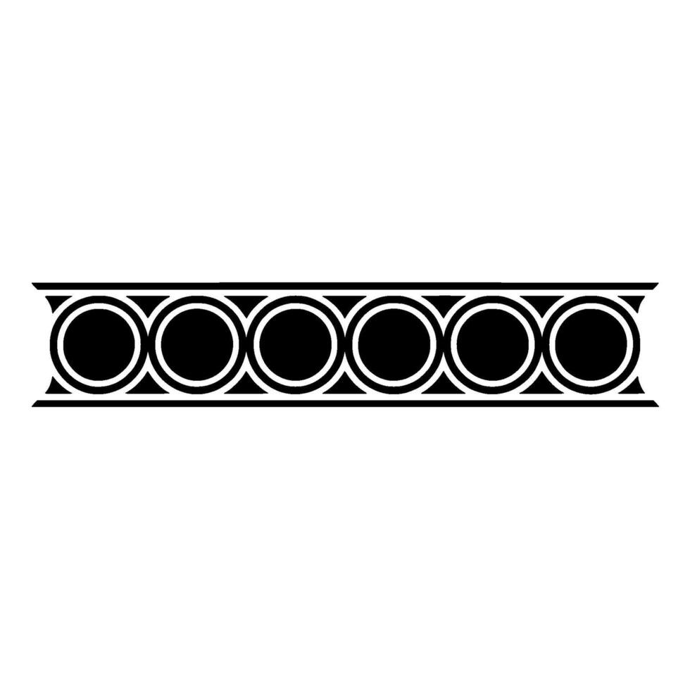 Minimalist Geometric Ornament Border, Black and White Circle vector