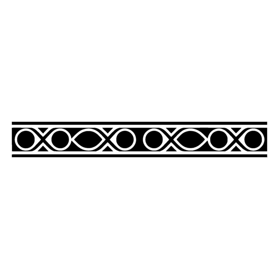 Black and White Geometric Border Abstract Repeating Pattern vector